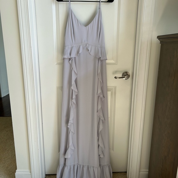 Wayf Ruffle Maxi Dress Lavender Medium New - Picture 2 of 5